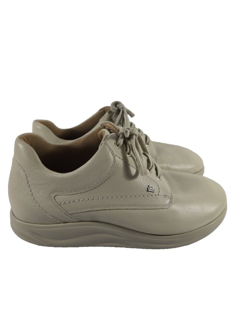 Finn Comfort Womens 9.5 Beige Leather Lace Up Walking Comfort Shoes Germany